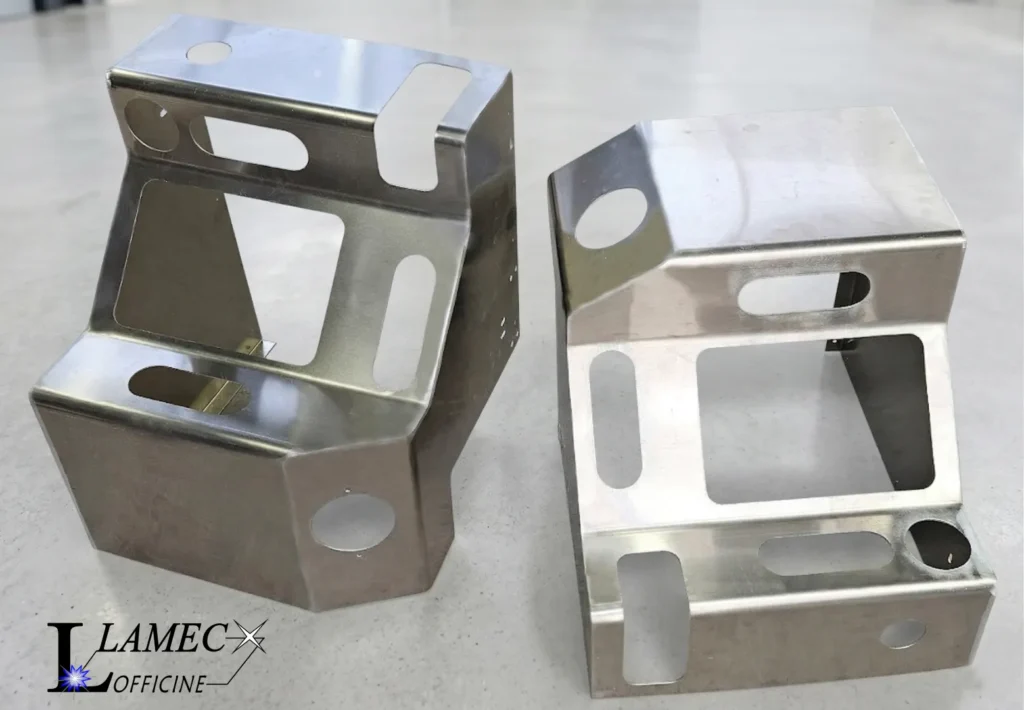 Carter in lamiere alluminio taglio laser piegatura cnc carpenteria saldatura qualificata ISO 3834-2 EN 1090 Lamec Officine (FC)